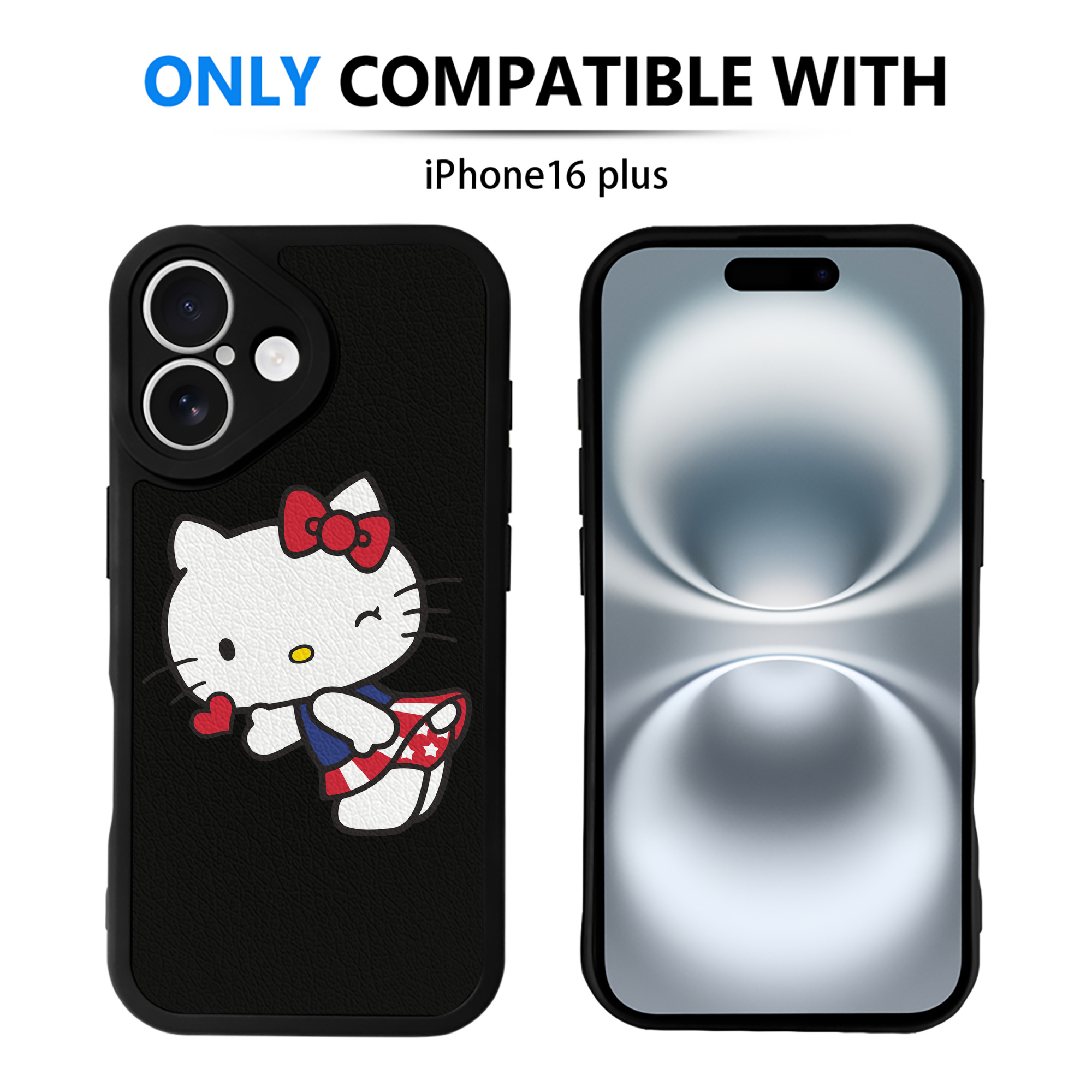 （画像用） Hello Kitty ハローキティ 【iPhone 16シリーズ対応】シリコンスマホケース（レザー調） 材質：シリコン